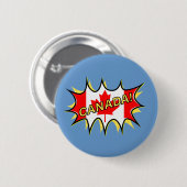 Kanada Flagge Kapow Comic Style Star Button (Vorne & Hinten)