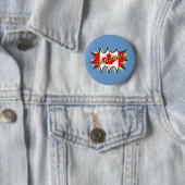 Kanada Flagge Kapow Comic Style Star Button (Beispiel)