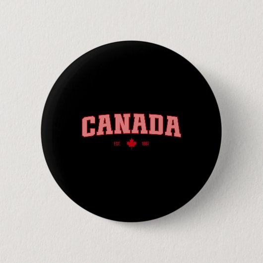 Kanada-Flagge Liebe Retro Canada Day Ahornblatt Es Button (Vorderseite)