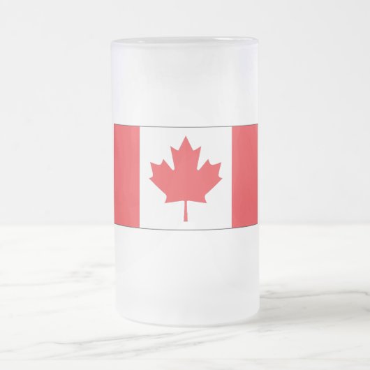 Kanada-Flagge Mattglas Bierglas (Mittel)
