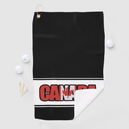 Kanada-Flagge mit Ahornblättern im typografischen Golfhandtuch (Insitu)