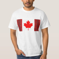 Kanada-Flagge mit Rot/BlackUkrainian Querstich