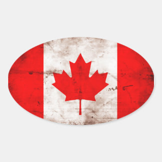 Kanada-Flagge Ovaler Aufkleber