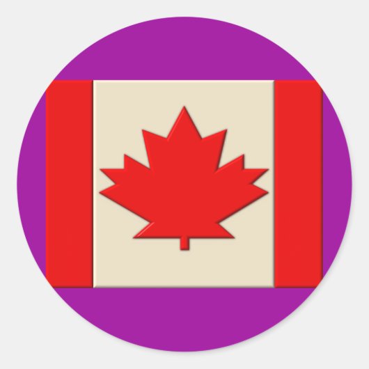 Kanada-Flagge Runder Aufkleber (Vorderseite)