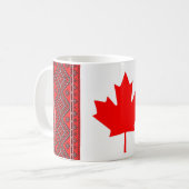 Kanada-Flagge + Ukrainische Querstich-Tasse Kaffeetasse (Vorderseite Links)