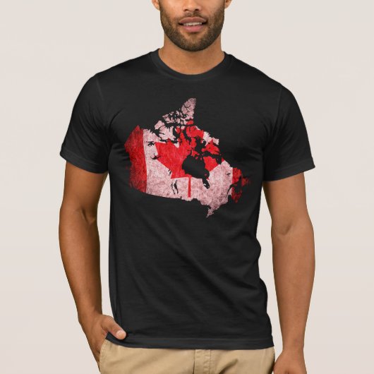 Kanada-Flagge und -Karte T-Shirt (Vorderseite)