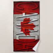 Kanada Flagge und LOGO Black Edges Strandtuch (Vorderseite)