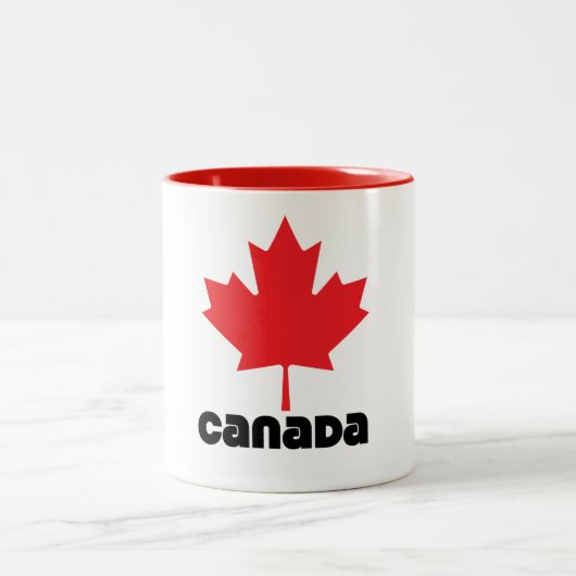 Kanada-Flagge Zweifarbige Tasse (Mittel)