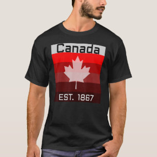 Kanada Flaggen Ahornleaf Est 1867 Vintag Männer Fr T-Shirt