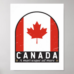 Kanada-Flaggen-Emblem abgenutzt Vintage Poster