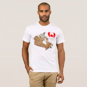 Kanada-Flaggen-Herz + Karten-T - Shirt (Vorne ganz)