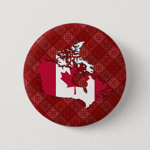 Kanada-Flaggen-Karte Größengleich Button