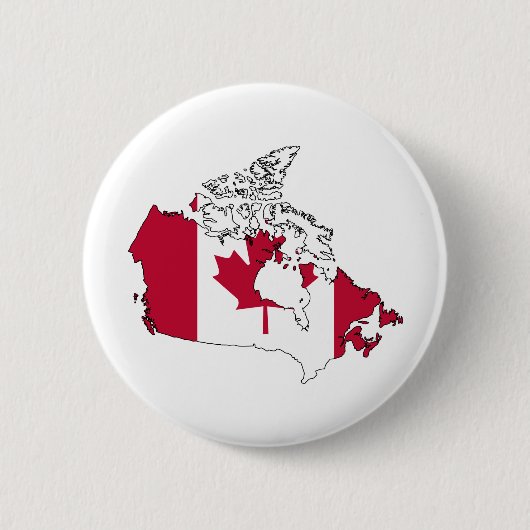 Kanada-Flaggen-Karte Größengleich Button (Vorderseite)