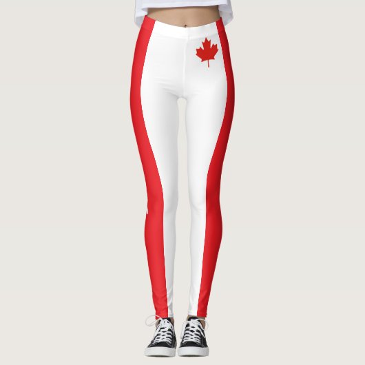 Kanada-Flaggen-rote und weiße Leggings (Vorderseite)
