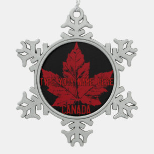 Kanada-Flaggen-Schmuck Personalisiertes Kanada-Sou Schneeflocken Zinn-Ornament