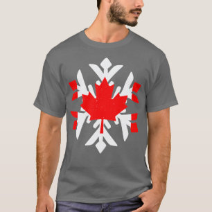 Kanada Flaggen Winterschneeflockendesign T-Shirt