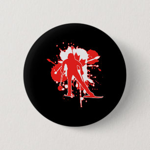 Kanada Flaggenbiathlonist - Kanadischer Biathlon Button