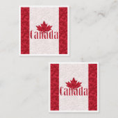 Kanada, Flaggenduschvorhang Quadratische Visitenkarte (Vorne/Hinten)