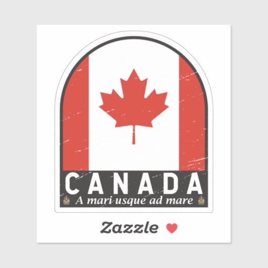 Kanada-Flaggenemblem gestört Vintag Aufkleber (Blatt)