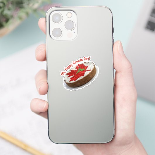 Kanada-Flaggenkuchen Ahornblatt Aufkleber (Telefon)