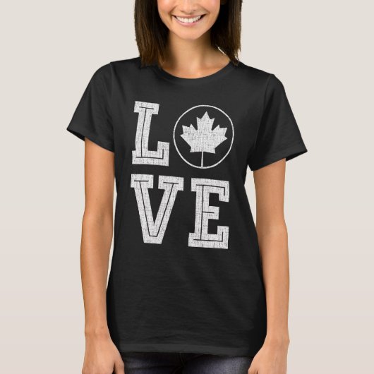 Kanada Flaggenstaaten Liebe Vintager Kanadatag Aho T-Shirt (Vorderseite)