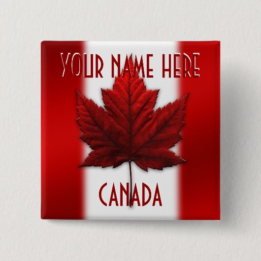 Kanada Flaggentasten Personalisiert Kanada Souveni Button (Vorderseite)