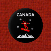Kanada Flying Red Snowboarder Color Button