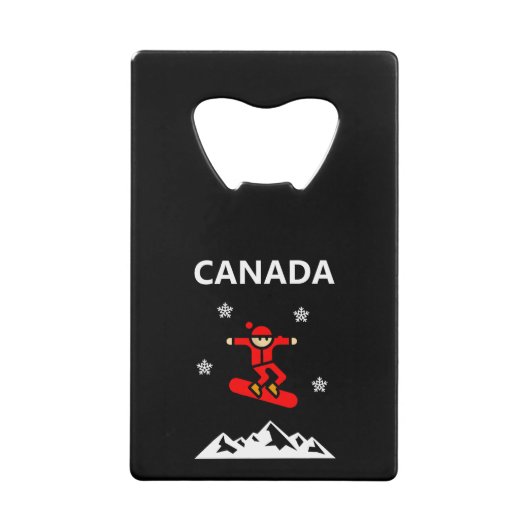 Kanada Flying Red Snowboarder Color Geldbeutel Flaschenöffner (Vorderseite)