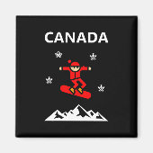 Kanada Flying Red Snowboarder Color Magnet (Vorne)
