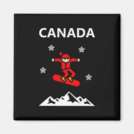 Kanada Flying Red Snowboarder Color Magnet