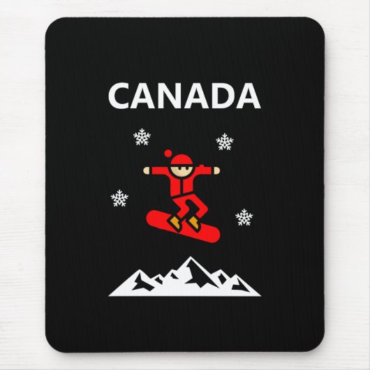 Kanada Flying Red Snowboarder Color Mousepad (Vorne)