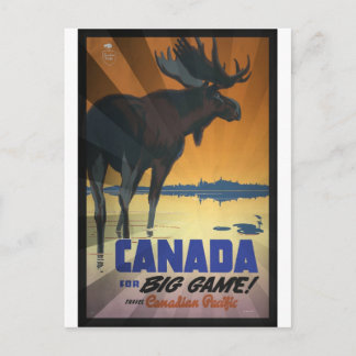 Kanada für Big Game Vintage Travel Poster Postkarte