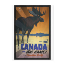 Kanada für Großwild Vintage-Reiseplakat