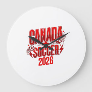 Kanada Fußball 2026 Fußball Fett Land Typografie  Große Wanduhr