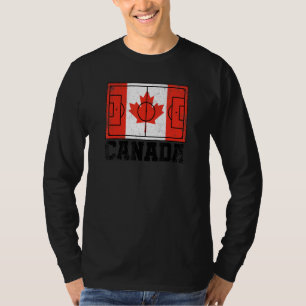 Kanada Fußball-Feld Länderflagge Kanadischer Stolz T-Shirt