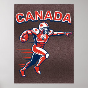 Kanada-Fußballteam Dynamischer Patriotischer Athle Poster
