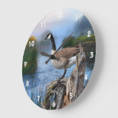 KANADA-GANS AUF DEM SHASTA 2 GROßE WANDUHR (Winkel)