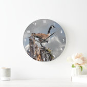 KANADA-GANS AUF EINEM BAUMSTUMPF 2 GROßE WANDUHR (Zuhause)