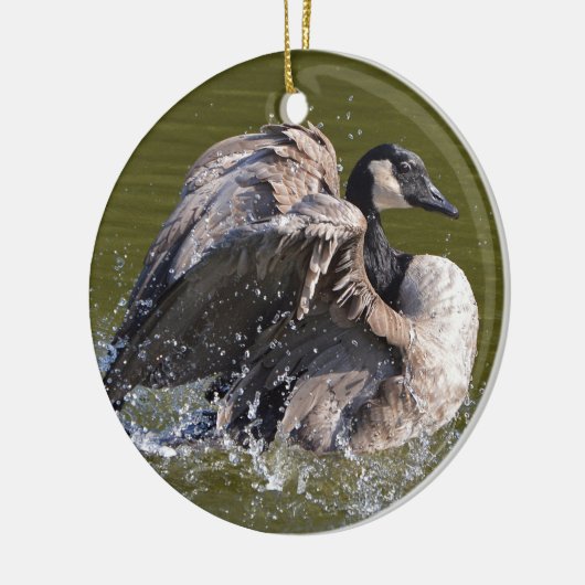 Kanada-Gans mit Haltung Keramikornament (Links)