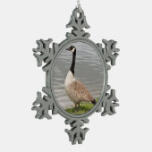 Kanada-Gans Schneeflocken Zinn-Ornament (Links)