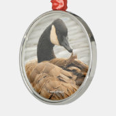 Kanada Gänse auf dem See Ornament Aus Metall (Links)
