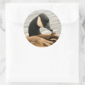 Kanada Gänse auf dem See Runder Aufkleber (Tasche)