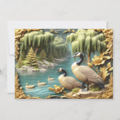 Kanada Gänse inmitten der weinenden Willows Dankeskarte (Vorderseite)