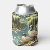 Kanada Gänse inmitten der weinenden Willows Dosenkühler (Kanne Vorderseite)