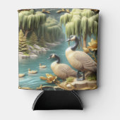 Kanada Gänse inmitten der weinenden Willows Dosenkühler (Vorderseite)