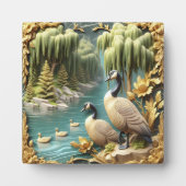 Kanada Gänse inmitten der weinenden Willows Fotoplatte (Vorderseite)