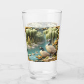 Kanada Gänse inmitten der weinenden Willows Glas (Rückseite)