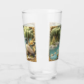 Kanada Gänse inmitten der weinenden Willows Glas (Links)