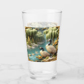 Kanada Gänse inmitten der weinenden Willows Glas (Vorderseite)