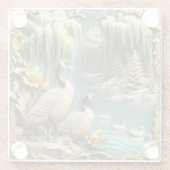 Kanada Gänse inmitten der weinenden Willows Glasuntersetzer (Rückseite)